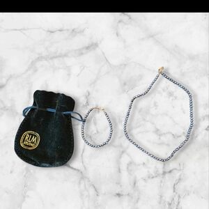 RLM Studio Blue Beaded Necklace and Bracelet Set